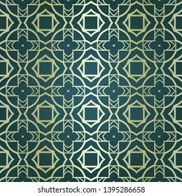 Art-deco vintage seamless geometric pattern. Vector illustration. Royald color.