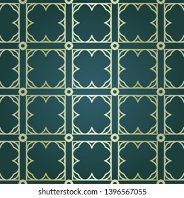 Art-deco vintage seamless geometric pattern. Vector illustration. Royald color.