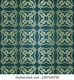 Art-deco vintage seamless geometric pattern. Vector illustration. Royald color.