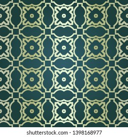 Art-deco vintage seamless geometric pattern. Vector illustration. Royald color.
