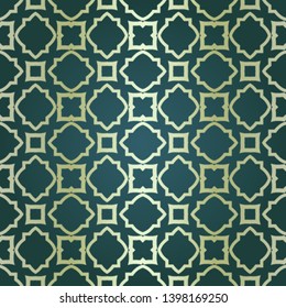 Art-deco vintage seamless geometric pattern. Vector illustration. Royald color.