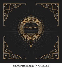 Art-deco Whiskey label