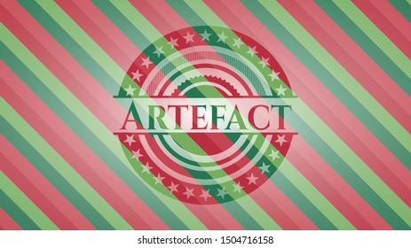 Artefact christmas badge. Vector Illustration. Detailed.