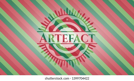 Artefact christmas style emblem. Vector Illustration. Detailed.