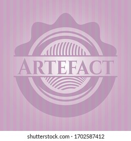 Artefact retro pink emblem. Conceptual design.