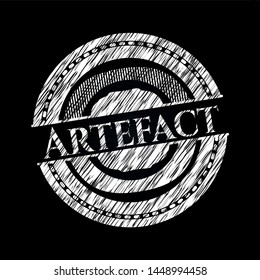 Artefact written on a chalkboard. Vector Illustration. Detailed.