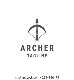 Artemis archer logo icon design template flat vector