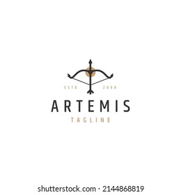 Artemis arrow logo icon design template flat vector