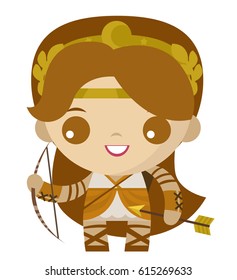 artemis diana cute tiny goddess of the hunters