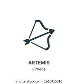 Artemis glyph icon vector on white background. Flat vector artemis icon symbol sign from modern greece collection for mobile concept and web apps design.