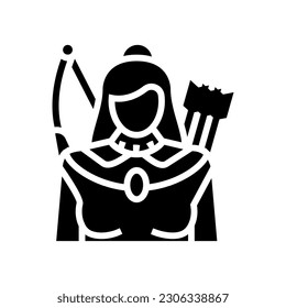 artemis greek god ancient glyph icon vector. artemis greek god ancient sign. isolated symbol illustration