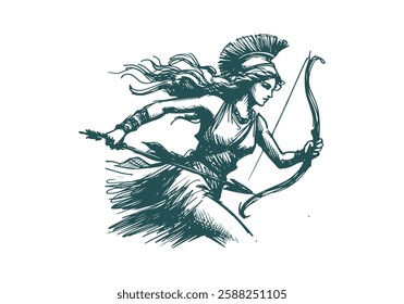 Artemis hand drawn sketch vector