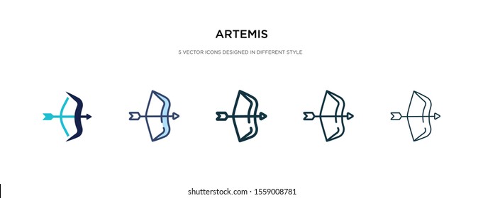 artemis icon in different style vector illustration. two colored and black artemis vector icons designed in filled, outline, line and stroke style can be used for web, mobile, ui