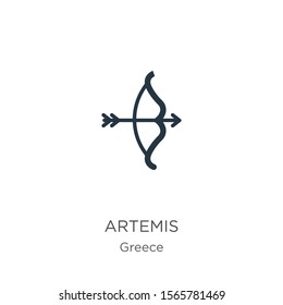 Artemis icon vector. Trendy flat artemis icon from greece collection isolated on white background. Vector illustration can be used for web and mobile graphic design, logo, eps10