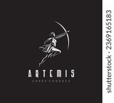 Artemis logo design archery illustration logo vector