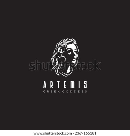 Artemis logo design archery illustration logo vector