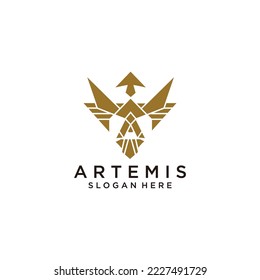 Artemis logo icon design template flat vector