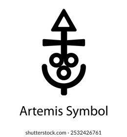 Ícone do símbolo de Ártemis no estilo preenchido 