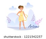 Artemis Vector. Cartoon. Isolated art on white background. Flat
