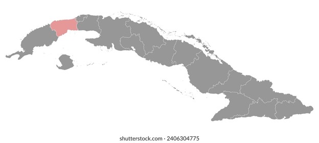Artemisa province map, administrative division of Cuba. Vector illustration.