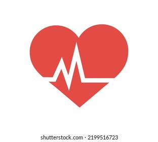 Arterial Blood Pressure Icon In Flat Style Logo Design. Heartbeat Monitor, Cardio Vascular Dystonia, Measurement Arterial Pressure. Pulse Diagnosis Sign Business Concept Vector Design And Illustration