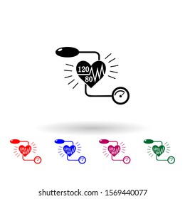Arterial pressure measuring multi color icon. Simple glyph, flat vector of medecine icons for ui and ux, website or mobile application