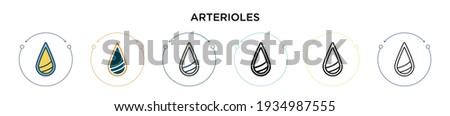 Arterioles icon in filled, thin line, outline and stroke style. Vector illustration of two colored and black arterioles vector icons designs can be used for mobile, ui, web Stock photo © 