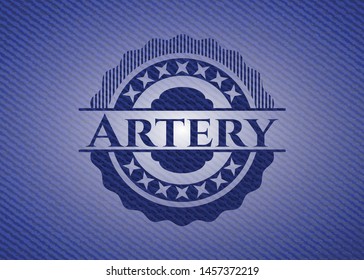 Artery emblem with jean background. Vector Illustration. Detailed.