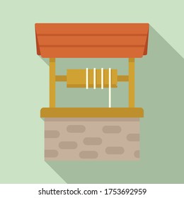 Artesian water well icon. Flat illustration of artesian water well vector icon for web design