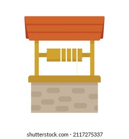Artesian water well icon. Flat illustration of artesian water well vector icon isolated on white background