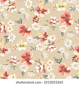 art,flower leaf allover, textile design pattern   repeats,botanic effect abstract ,colors print digital,spring summer