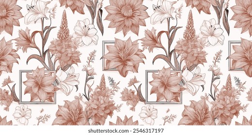 Artful Floral Textile Borders and Motifs in Pattern Vector Repeat Designed for Today’s Fabric, Garment Creations, Wallpaper, and Wrapping.
