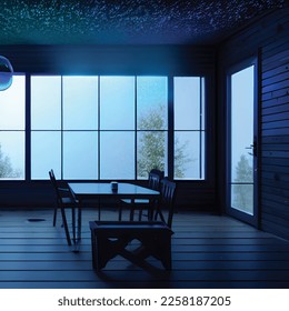 An artful home interior image showcases stylish furnishings, a harmonious color scheme, and well-placed decor accents. It has a mix of modern and traditional elements, creating a warm atmosphere