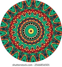 Artful Mandala Design Combining Colorful Bird Patterns and Symmetry