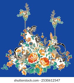 Bordas e motivos têxteis artísticos projetados para as criações atuais de tecido e vestuário.