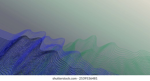 plano de fundo artístico com vetor de padrão de onda de linha. Modelo abstrato com padrão geométrico. Design de layout de montanha