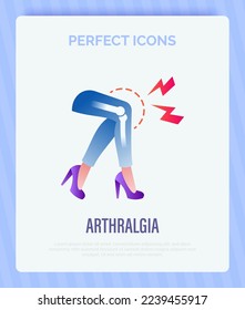 Arthralgia  joint pain gradient flaticon  Woman legs  Post  covid syndrome  Vector illustration 