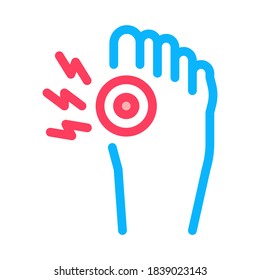 arthritis of bone on foot icon vector. arthritis of bone on foot sign. isolated contour symbol illustration