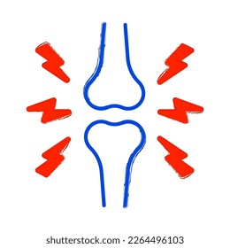 arthritis brush on white background, vector illustration.