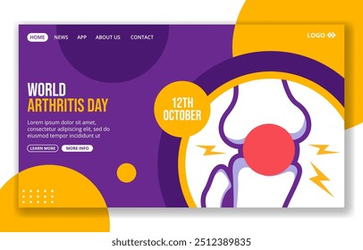Arthritis Day Social Media Landing Page Cartoon Hand Drawn Templates Background Illustration