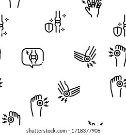 Arthritis Disease Seamless Pattern Vector Thin Line. Illustrations