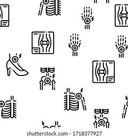 Arthritis Disease Seamless Pattern Vector Thin Line. Illustrations