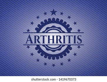 Arthritis emblem with jean background. Vector Illustration. Detailed.