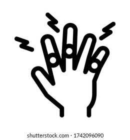 Arthritis der Fingergelenke Symbol Vektor. Arthritis der Fingergelenke Anzeichen. Kontursymbol