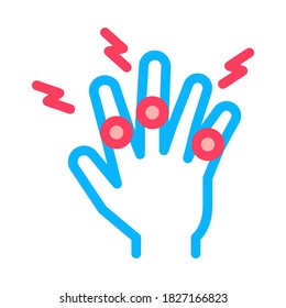 Arthritis der Fingergelenke Symbol Vektorgrafik. Arthritis der Fingergelenke Schild. einzelne Kontursymbolgrafik
