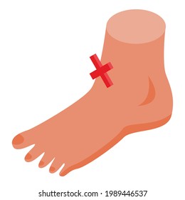 Arthritis foot icon. Isometric of Arthritis foot vector icon for web design isolated on white background
