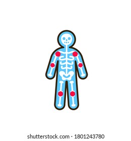 Arthritis human body line color icon. Inflammation joint. Sign for web page, mobile app, button, logo. Editable stroke.