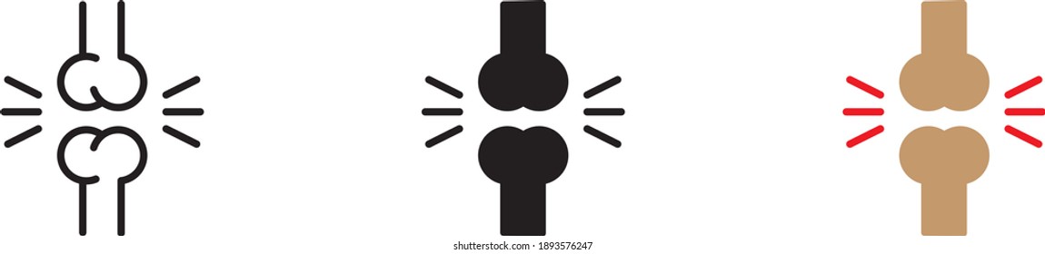 Arthritis Icon, Human Joint Line Icon. Vector	