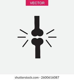 Arthritis knee joint pain icon, simple flat trendy style illustration for web and app..eps