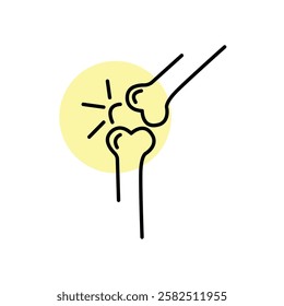 Arthritis knee joint pain. Pixel perfect, editable stroke line icon